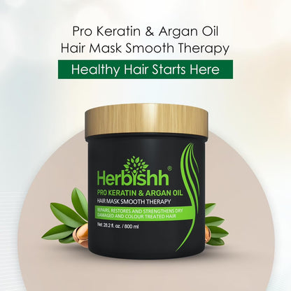 (2 Pack)  Argan Hair Mask-Deep Conditioning & Hydration for Healthier Looking Hair- for Very Dry, Weak, Stressed Out Hair, No Sulphates, No Parabens (800ML)