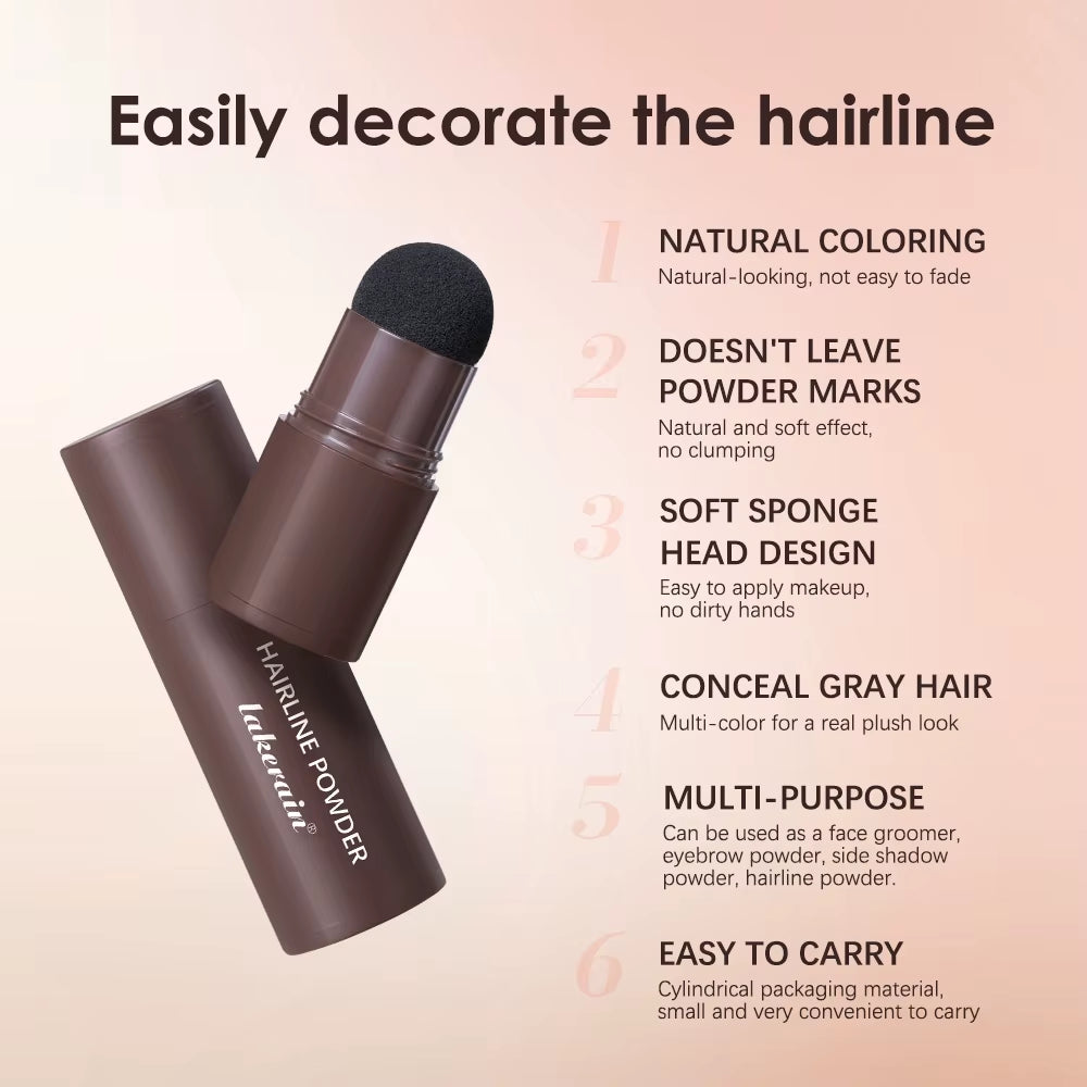 Hairline Shadow Powder Hair Waterproof Hairline Root Cover up Natural Black Brown Eyebrow Contour Stick Repair Fill in Hair Tool