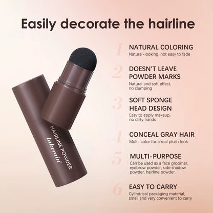 Hairline Shadow Powder Hair Waterproof Hairline Root Cover up Natural Black Brown Eyebrow Contour Stick Repair Fill in Hair Tool