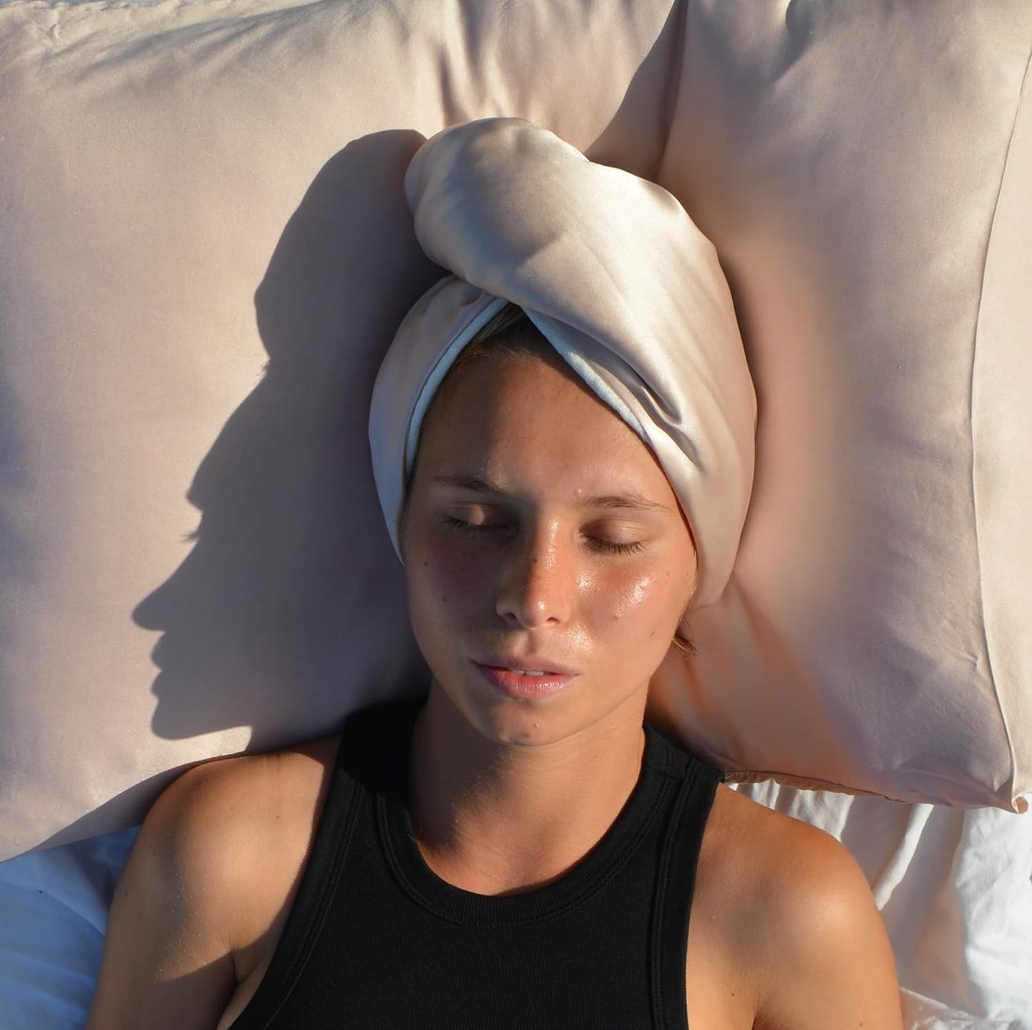 Pure Silk Hair Towel | Silk & Bamboo Viscose Cotton Blend | Absorbent & Frizz-Free | Handmade in FL