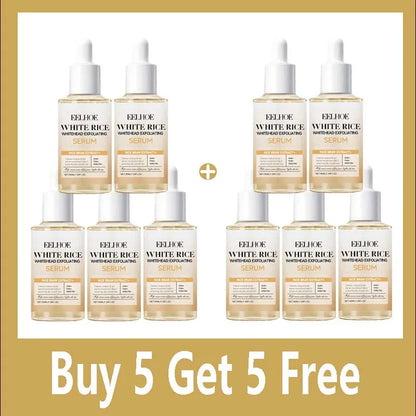Black & White Rice Exfoliating Serum Set BHA Niacinamide Pore Minimizing & Brightening Blackhead Whitehead Remover Skincare Set
