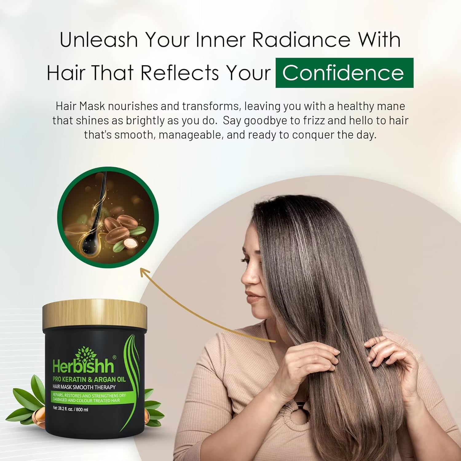 (2 Pack)  Argan Hair Mask-Deep Conditioning & Hydration for Healthier Looking Hair- for Very Dry, Weak, Stressed Out Hair, No Sulphates, No Parabens (800ML)