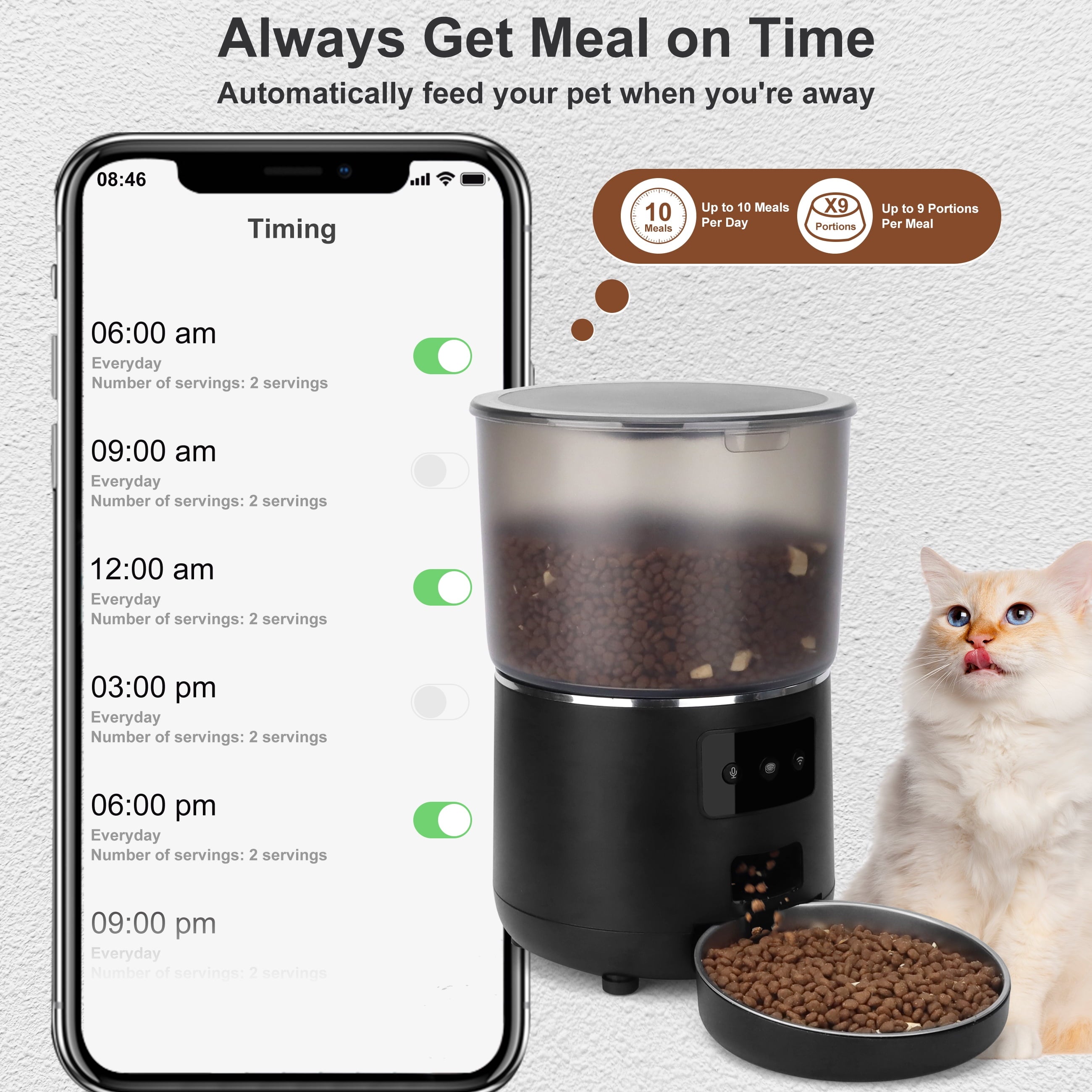 Wifi Automatic Dog & Cat Food Dispenser with App Control