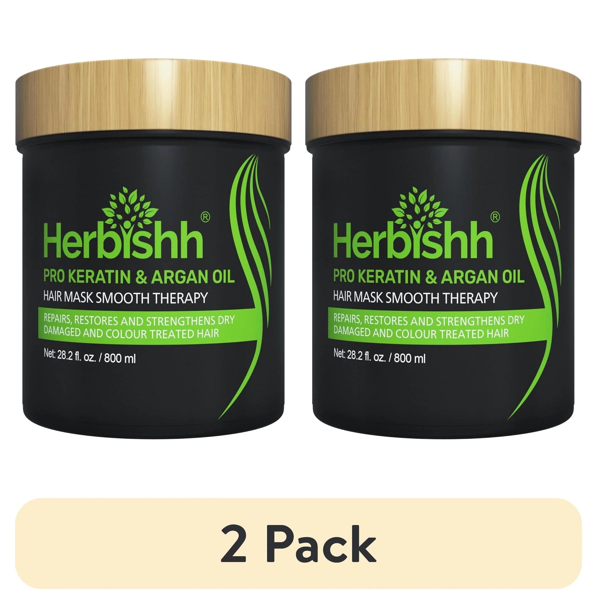 (2 Pack)  Argan Hair Mask-Deep Conditioning & Hydration for Healthier Looking Hair- for Very Dry, Weak, Stressed Out Hair, No Sulphates, No Parabens (800ML)