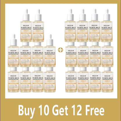 Black & White Rice Exfoliating Serum Set BHA Niacinamide Pore Minimizing & Brightening Blackhead Whitehead Remover Skincare Set