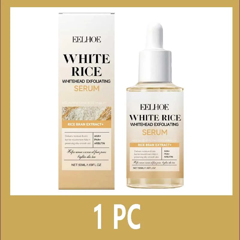 Black & White Rice Exfoliating Serum Set BHA Niacinamide Pore Minimizing & Brightening Blackhead Whitehead Remover Skincare Set