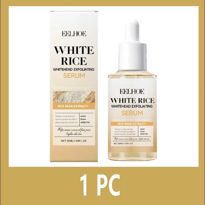 Black & White Rice Exfoliating Serum Set BHA Niacinamide Pore Minimizing & Brightening Blackhead Whitehead Remover Skincare Set