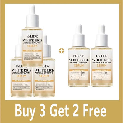 Black & White Rice Exfoliating Serum Set BHA Niacinamide Pore Minimizing & Brightening Blackhead Whitehead Remover Skincare Set