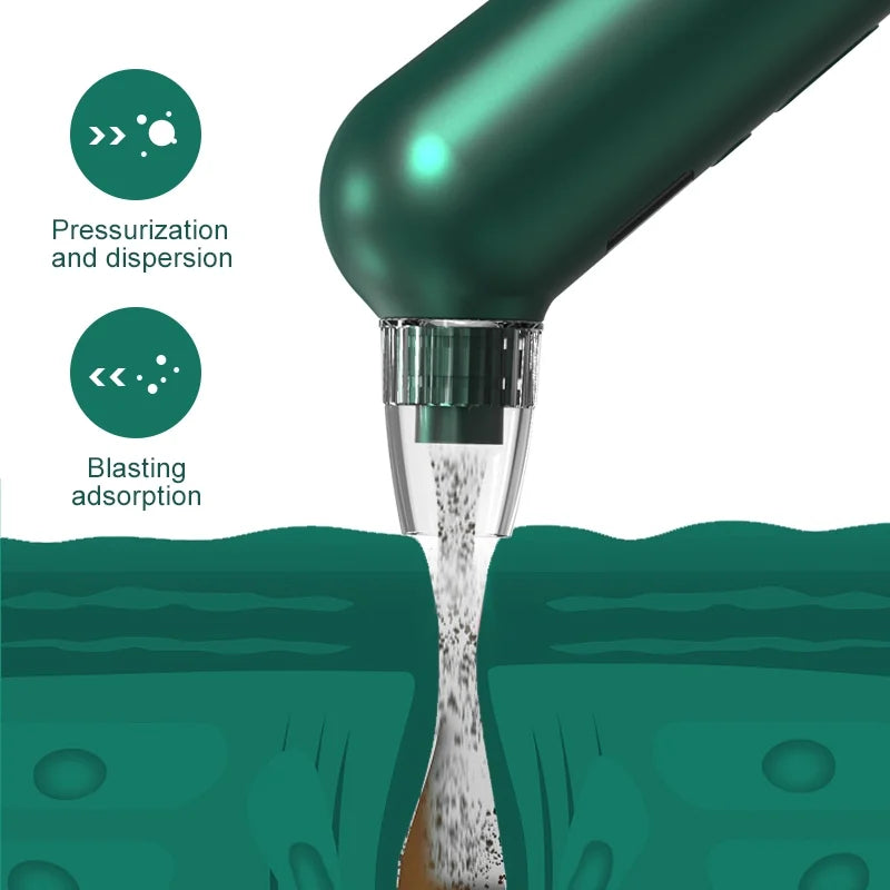 Blackhead Remover Pore Vacuum with Hot Compress Electric Acne and Pimple Extractor with LCD Display 6 Suction Heads Base Stand Face Cleaner Tool for Women and Men