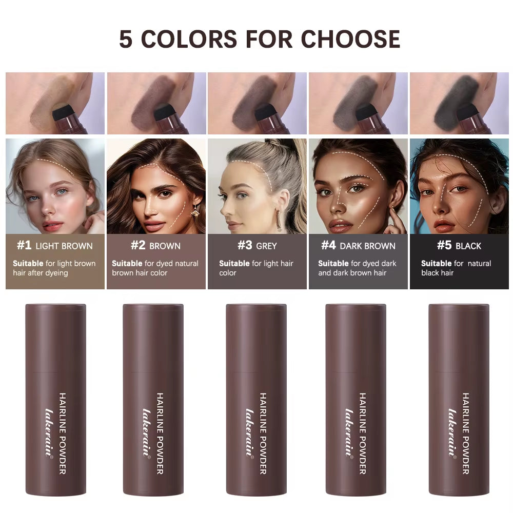 Hairline Shadow Powder Hair Waterproof Hairline Root Cover up Natural Black Brown Eyebrow Contour Stick Repair Fill in Hair Tool