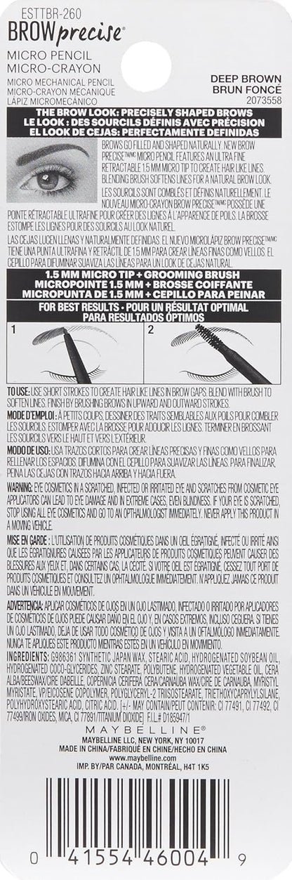 Brow Precise Micro Eyebrow Pencil Makeup, Deep Brown, 0.002 Oz.