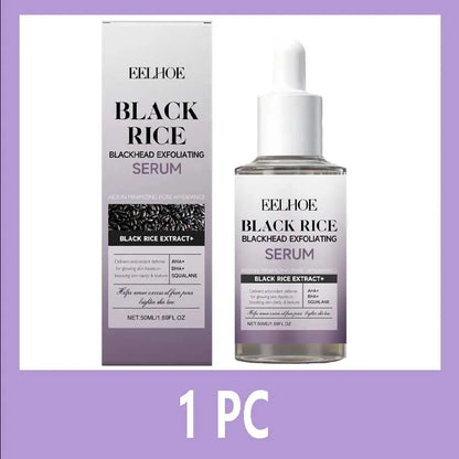 Black & White Rice Exfoliating Serum Set BHA Niacinamide Pore Minimizing & Brightening Blackhead Whitehead Remover Skincare Set