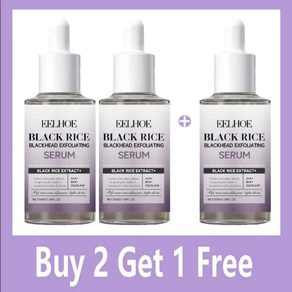 Black & White Rice Exfoliating Serum Set BHA Niacinamide Pore Minimizing & Brightening Blackhead Whitehead Remover Skincare Set
