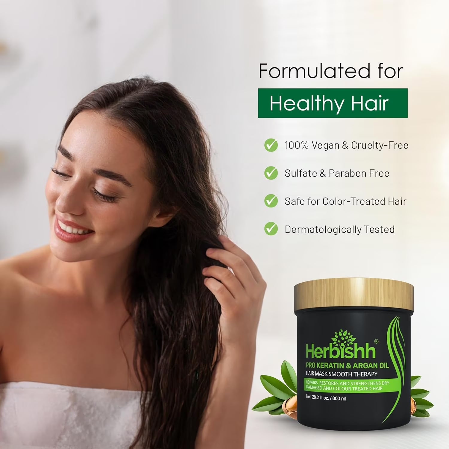 (2 Pack)  Argan Hair Mask-Deep Conditioning & Hydration for Healthier Looking Hair- for Very Dry, Weak, Stressed Out Hair, No Sulphates, No Parabens (800ML)