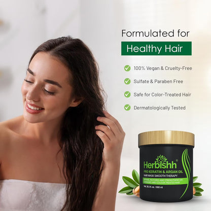 (2 Pack)  Argan Hair Mask-Deep Conditioning & Hydration for Healthier Looking Hair- for Very Dry, Weak, Stressed Out Hair, No Sulphates, No Parabens (800ML)