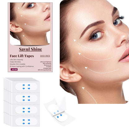 Face Lift Tape 100 Pcs, Face Lifting Tape Invisible, Anti-Sagging Skin Tape, Face Lift Strips, Face Lifting Bands, Anti-Wrinkle, Face Lifting Tool.